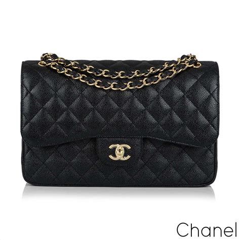 chanel classic flap bag black caviar leather|Flap Bags .